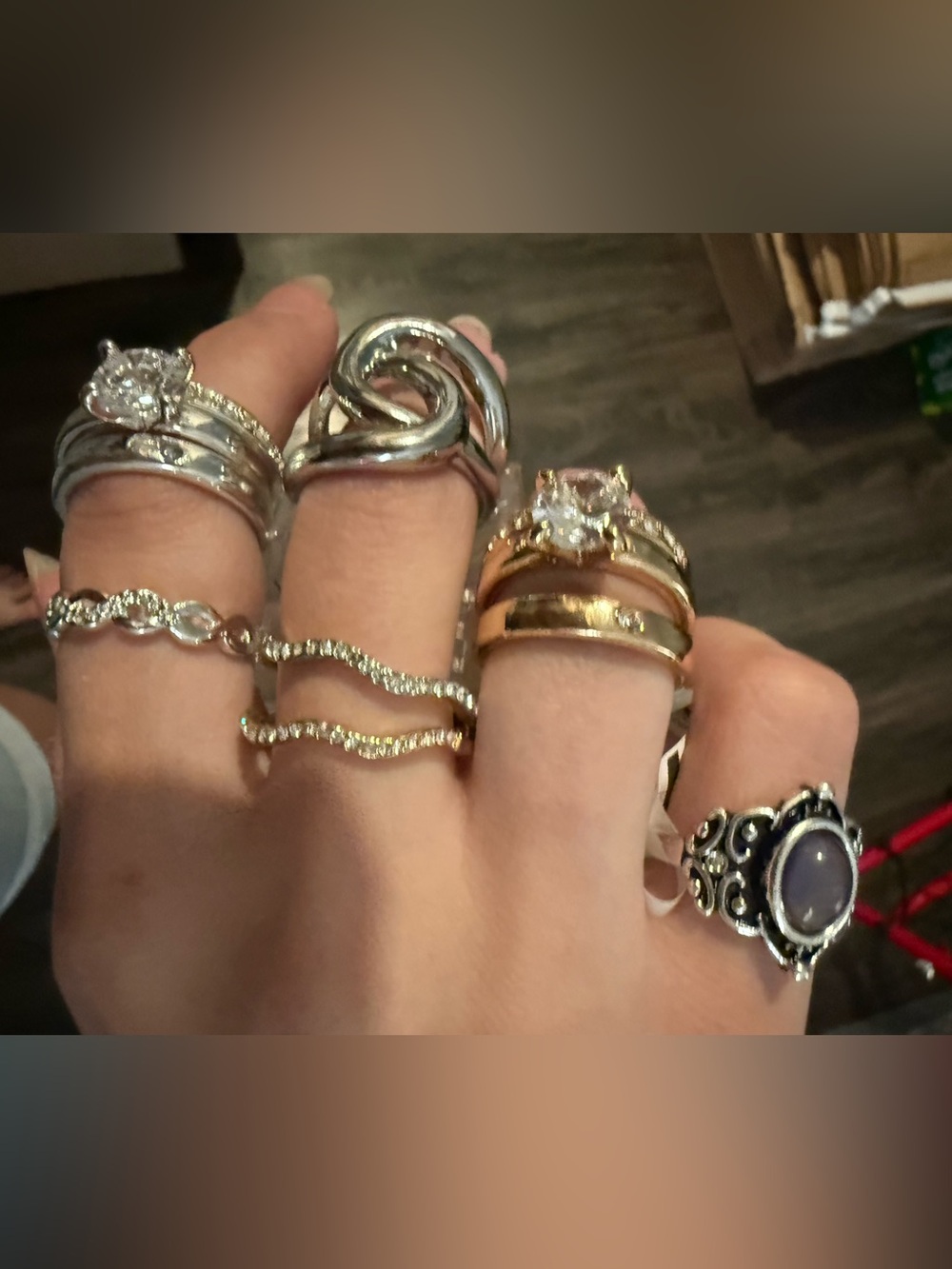 Sterling Silver & Gold Tone Mixed Metal Stackable Rings Bundle- Silver and Gold